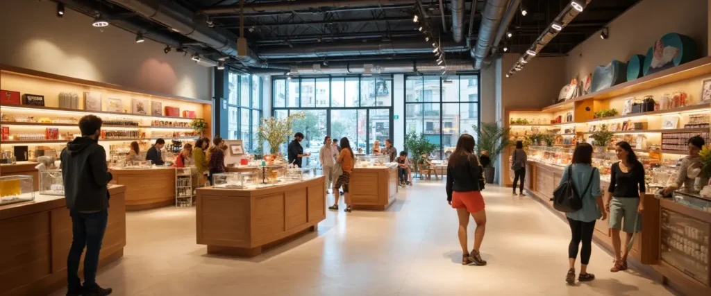 Calm store interior. Credit Ahead App.